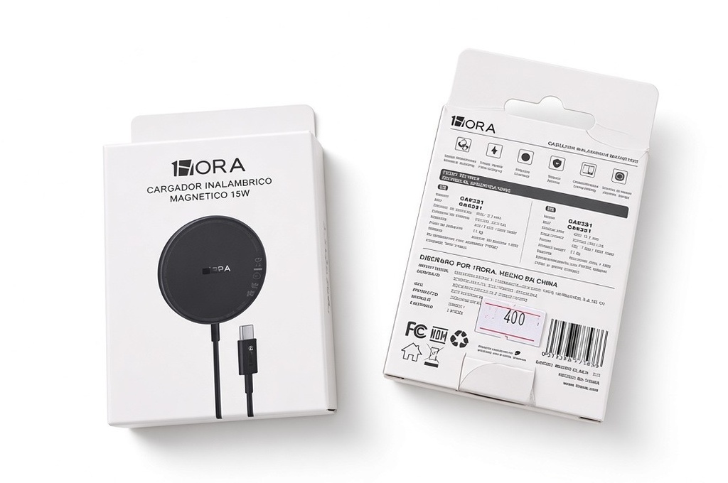 Cargador tipo C Magnético base de carga inalámbrica  15w