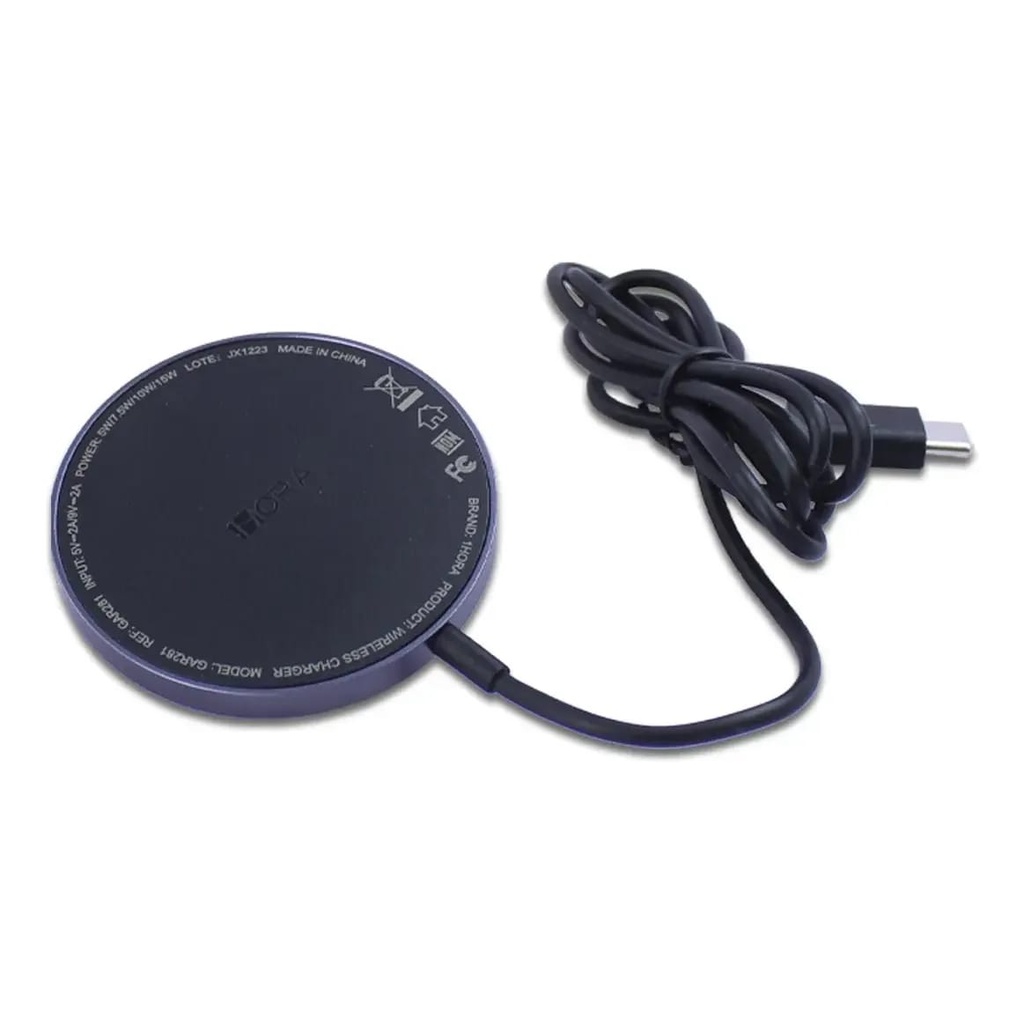Cargador tipo C Magnético base de carga inalámbrica  15w