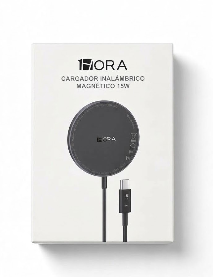 Cargador tipo C Magnético base de carga inalámbrica  15w